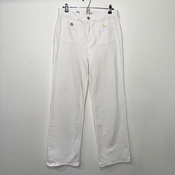 J. Crew Sailor Slim Wide Leg Jean - White 29T - Picture 3 of 10